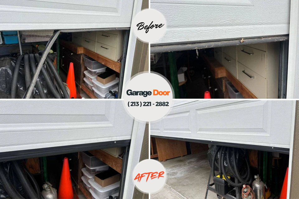 Before and after: garage door repair Watonga, OK